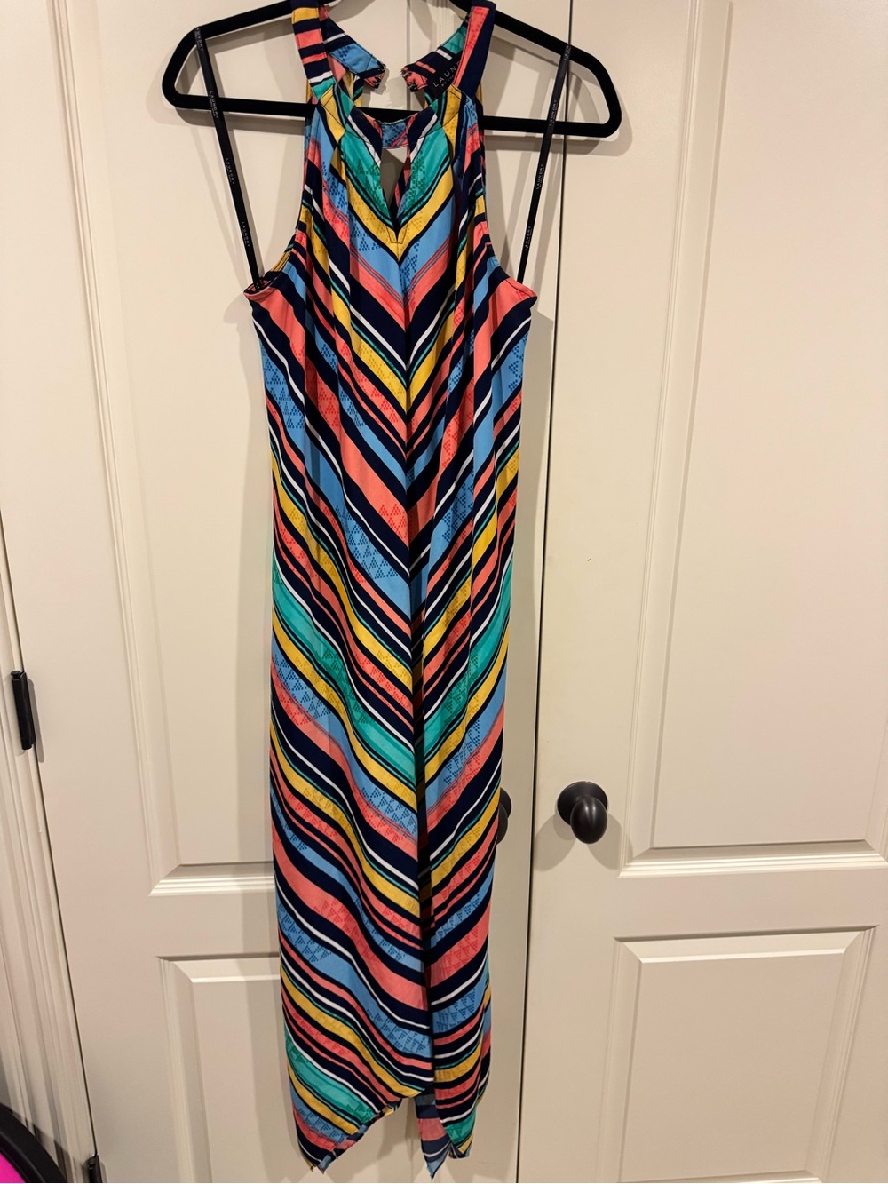 Laundry by Shelli Segal Striped Handkerchief Halter Dress S